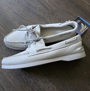 White Leather Boat Shoes